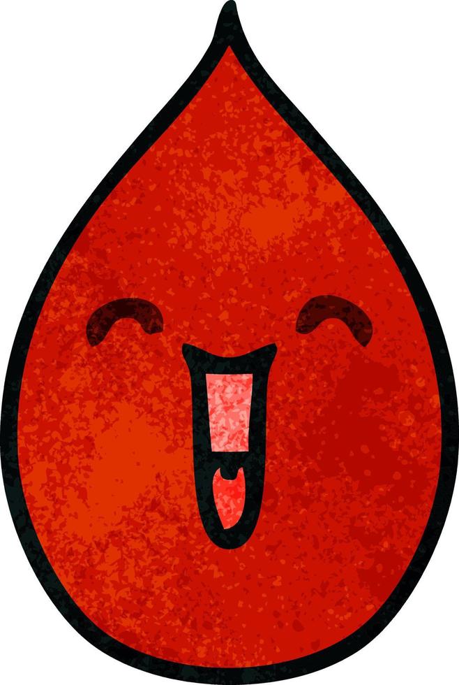 quirky hand drawn cartoon emotional blood drop vector