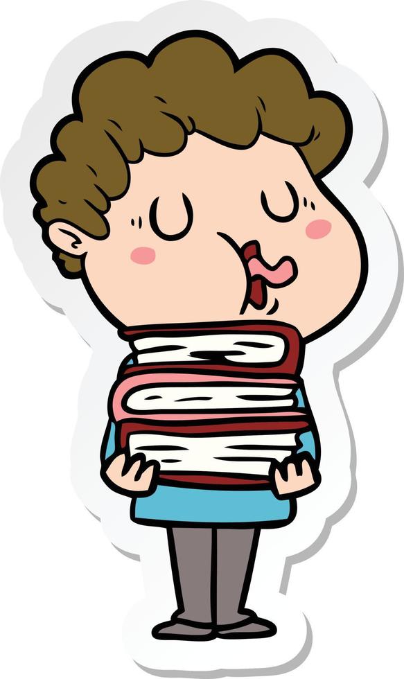 sticker of a cartoon man singing vector