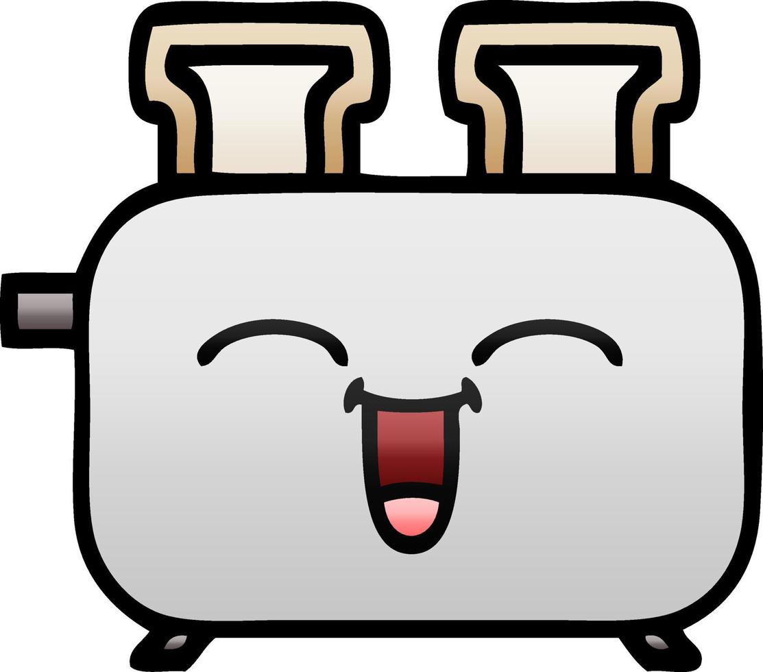 gradient shaded cartoon of a toaster vector