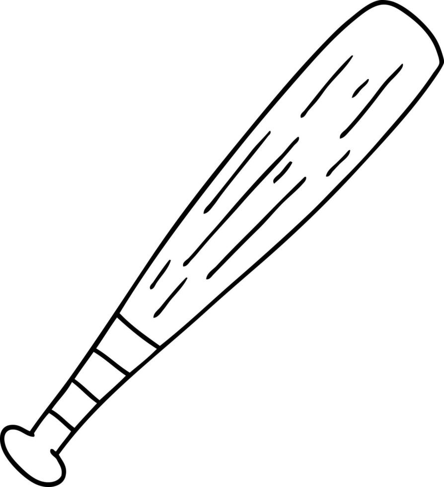 line drawing doodle of a baseball bat vector