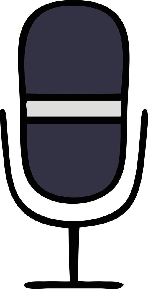 cute cartoon radio microphone vector