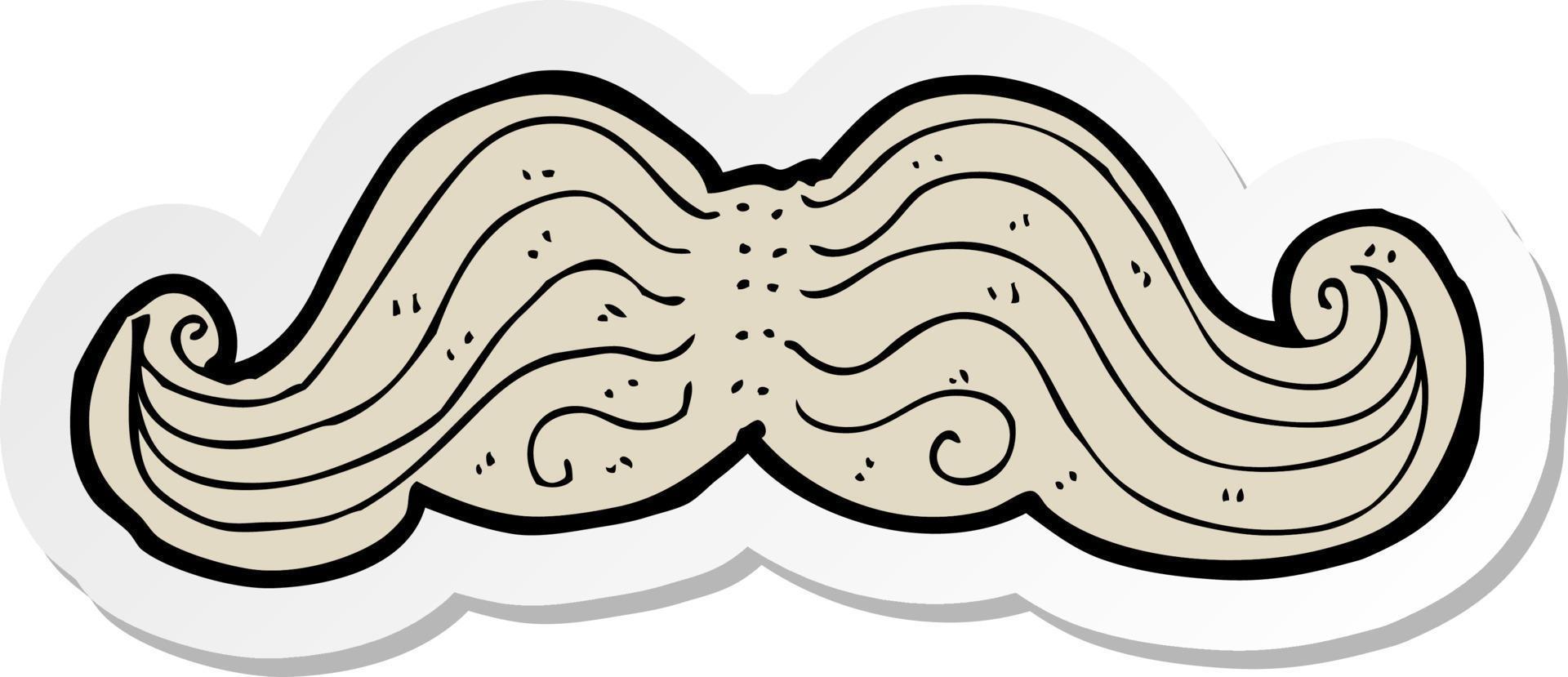 sticker of a cartoon mustache vector