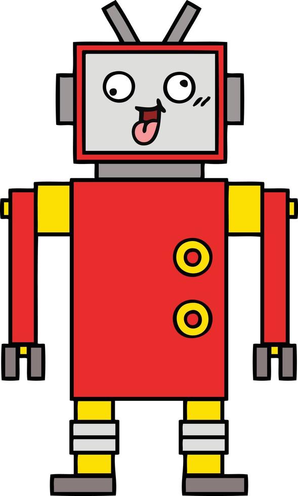 cute cartoon crazy robot vector