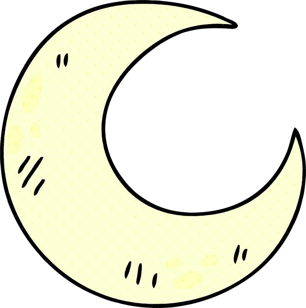 quirky comic book style cartoon crescent moon vector