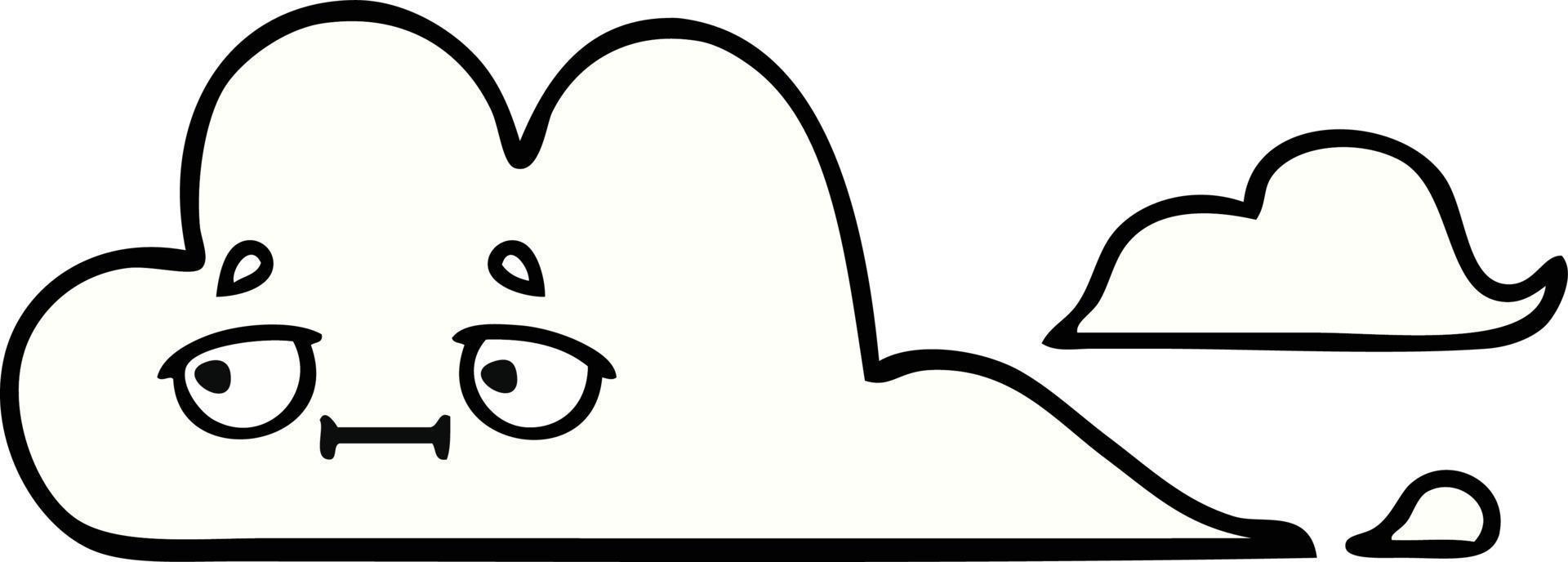 cute cartoon white cloud vector