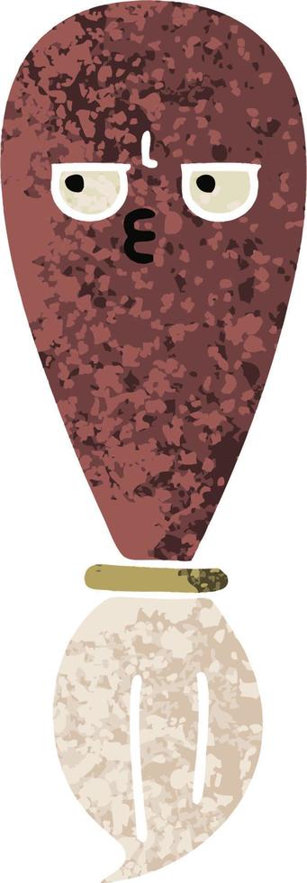 retro illustration style cartoon paint brush vector