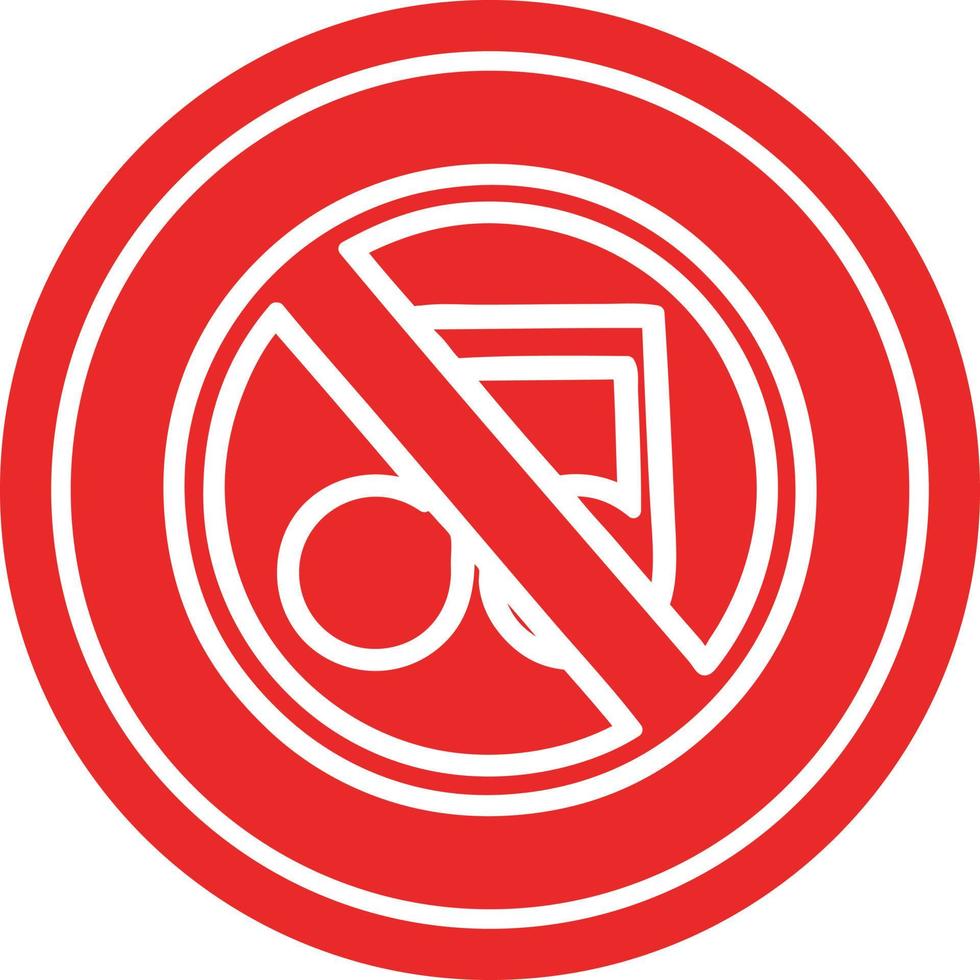 no music circular icon vector