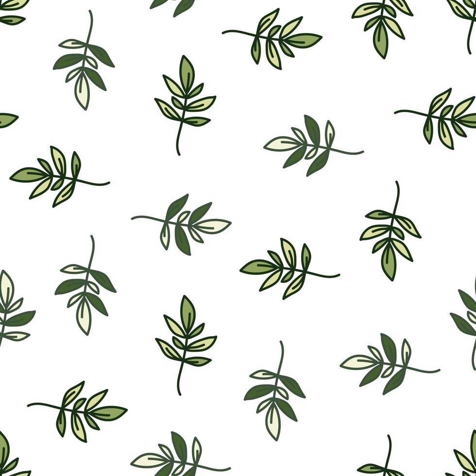 lindo contorno deja un patrón sin costuras. papel tapiz de hoja simple. fondo floral botánico. vector