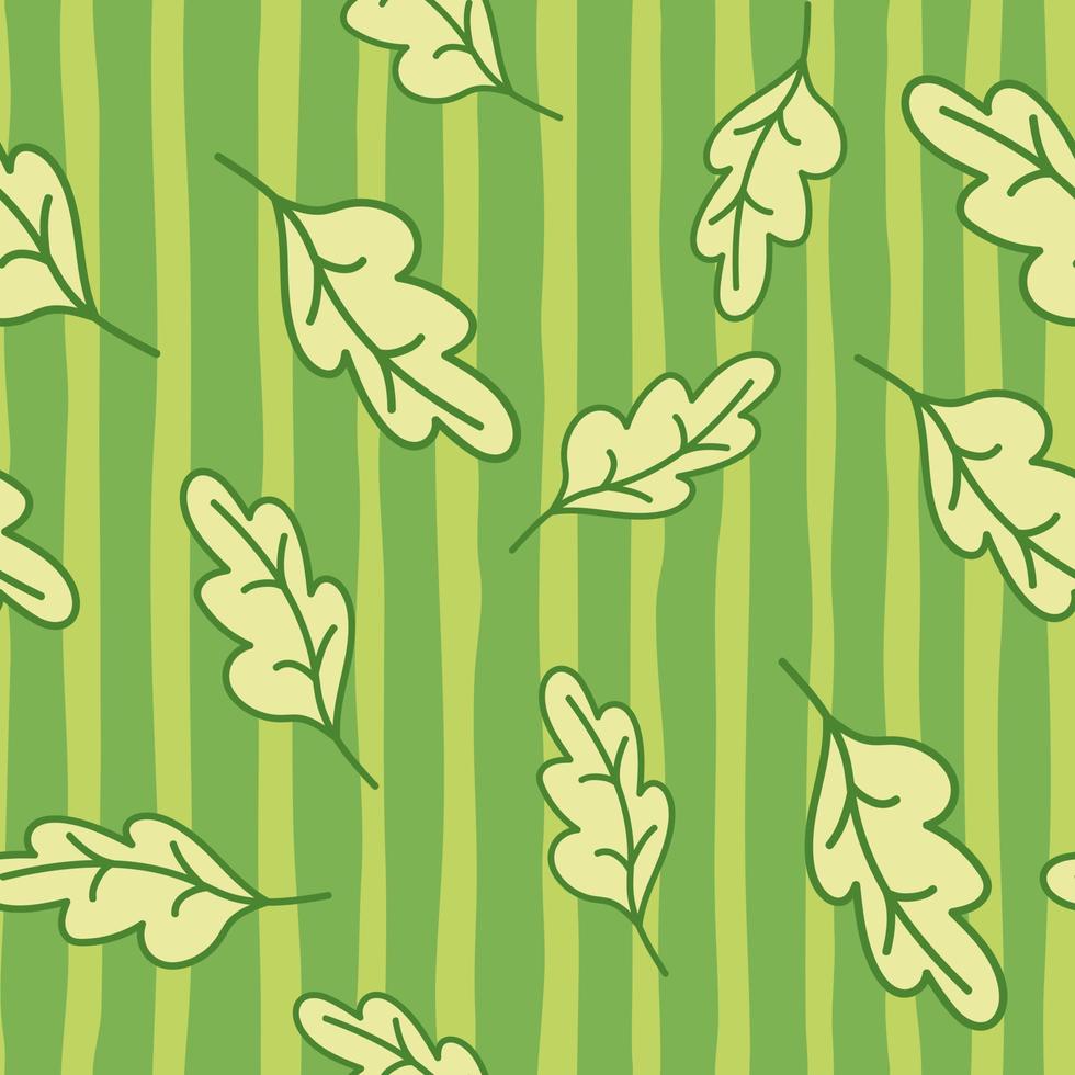 Simple outline oak seamless pattern. Foliage backdrop. Nature wallpaper. vector