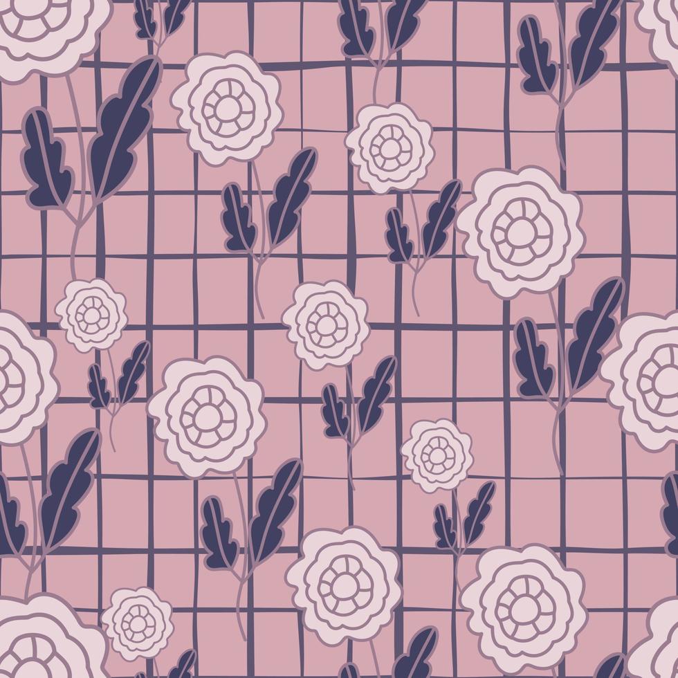 Decorative seamless pattern with doodle folk flowers ornament. vector