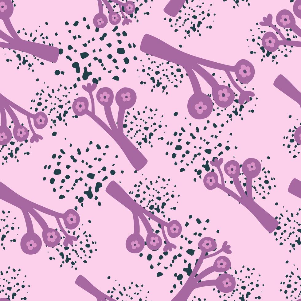 Strange shapes flower seamless pattern. Contemporary botanical floral ornament. vector
