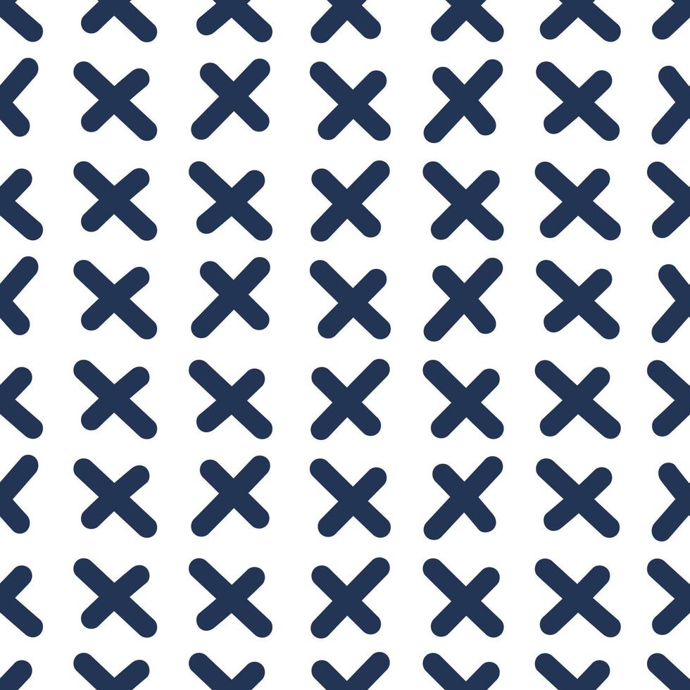 Hand drawn abstract cross seamless pattern. Plus sign endless wallpaper. Doodle style. vector