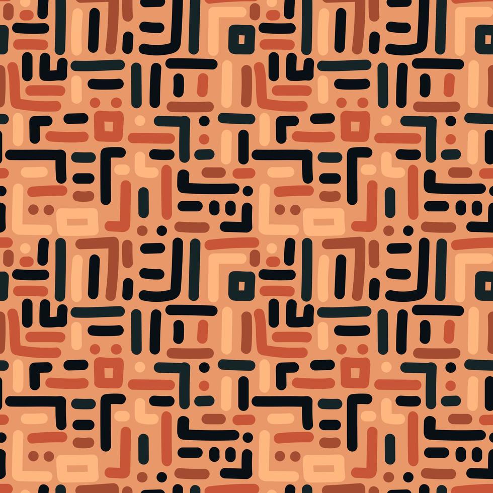 Creative maze lines geometric seamless pattern. Funny labyrinth background. Hand drawn line wallpaper in doodle style. vector
