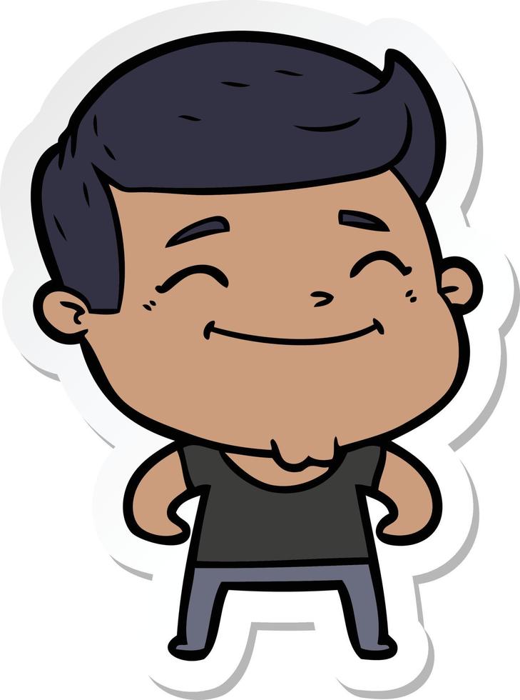 sticker of a happy cartoon fashion man vector