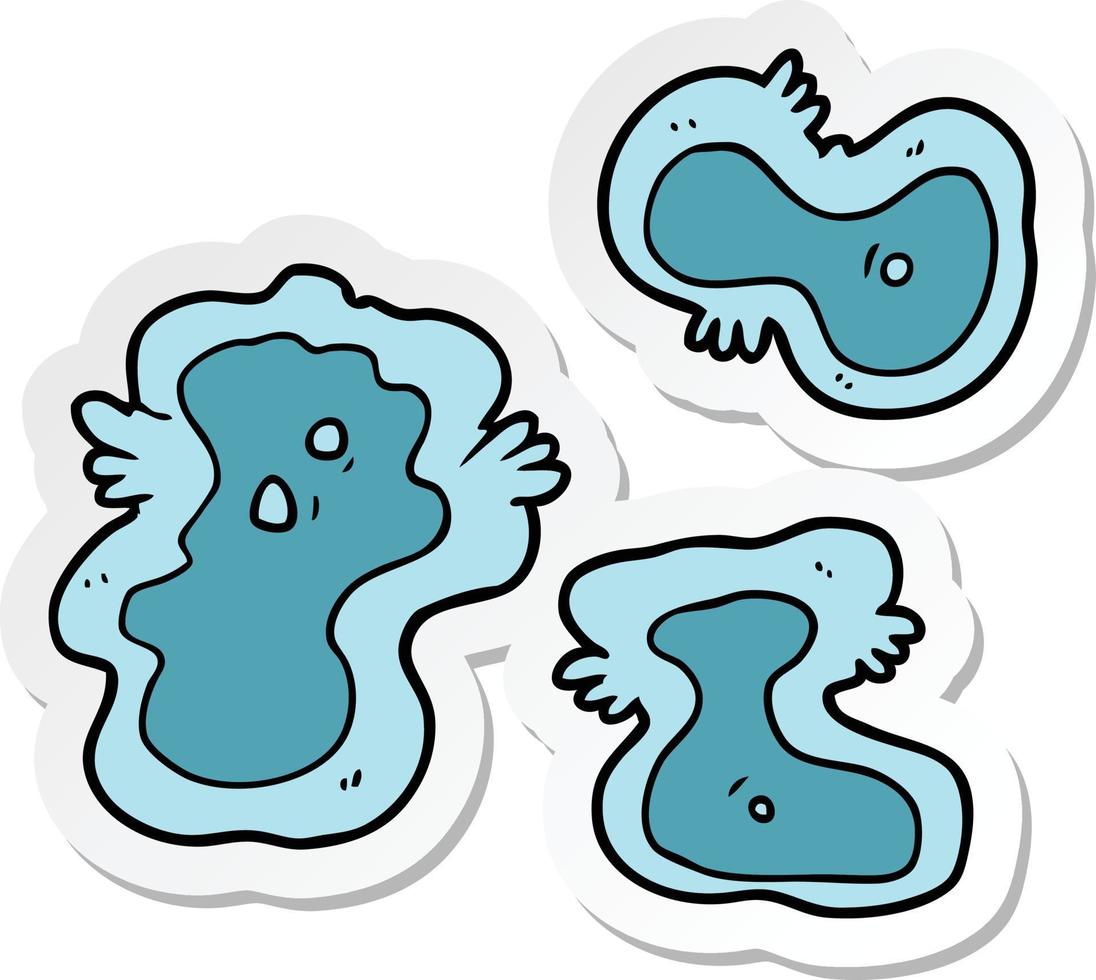 sticker of a cartoon germs vector