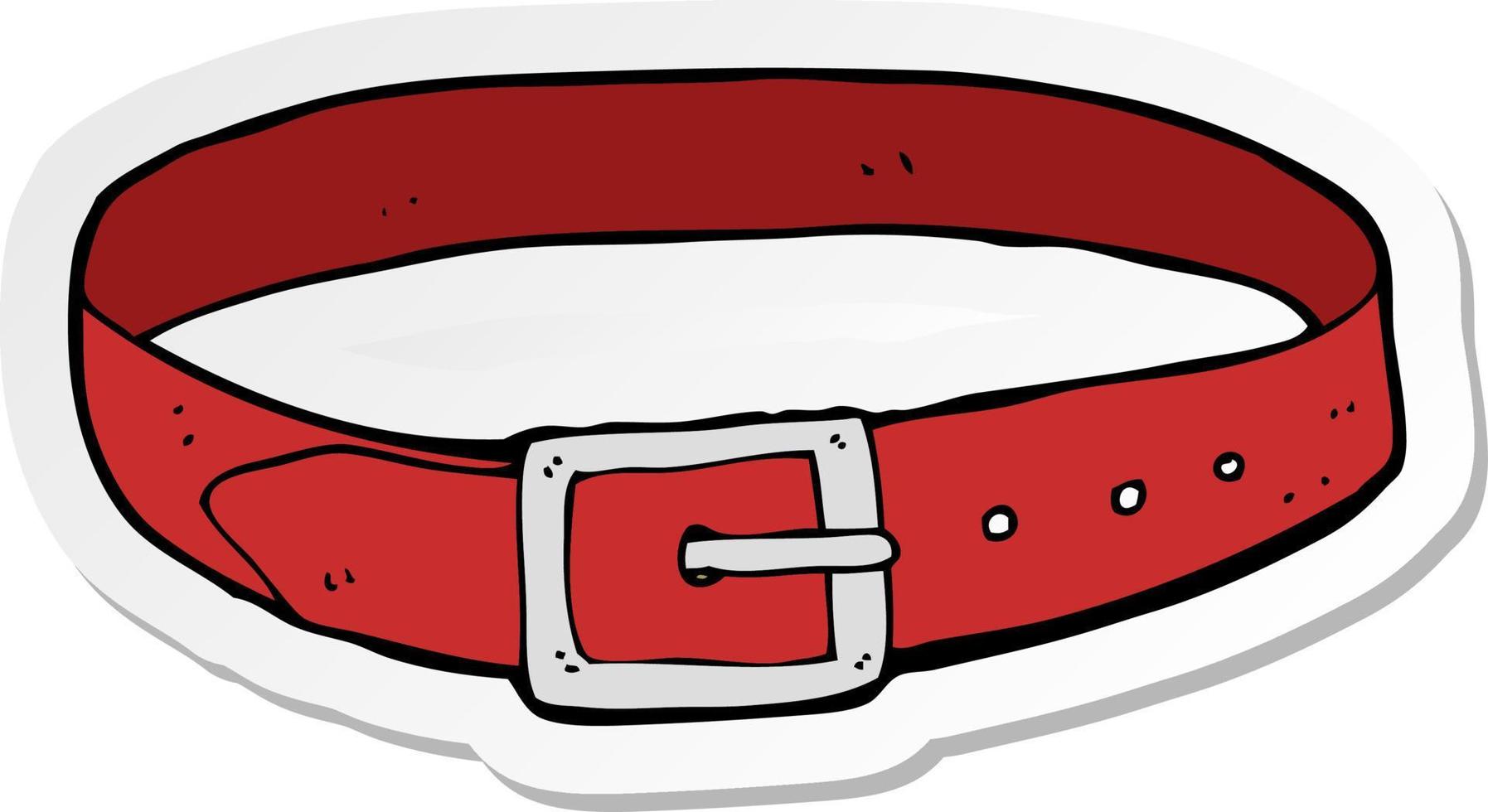 sticker of a cartoon leather belt vector