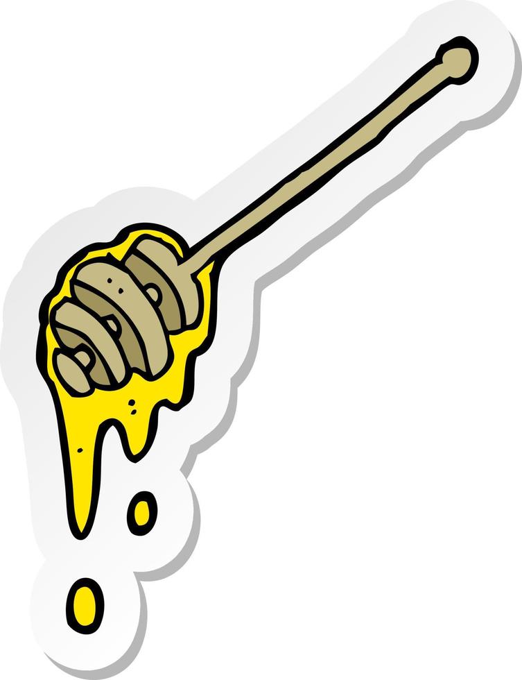 sticker of a cartoon honey stick vector