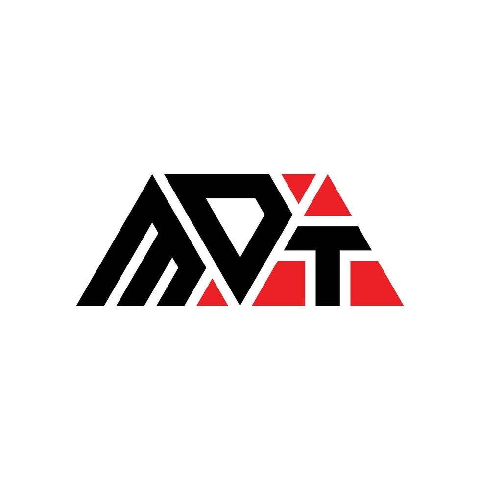 diseño de logotipo de letra triangular mdt con forma de triángulo. monograma de diseño de logotipo de triángulo mdt. plantilla de logotipo de vector de triángulo mdt con color rojo. logotipo triangular mdt logotipo simple, elegante y lujoso. mdt