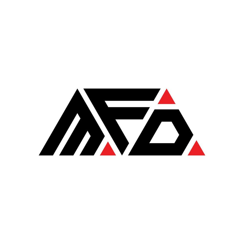 Diseño de logotipo de letra triangular mfd con forma de triángulo. monograma de diseño de logotipo de triángulo mfd. plantilla de logotipo de vector de triángulo mfd con color rojo. logotipo triangular mfd logotipo simple, elegante y lujoso. mfd