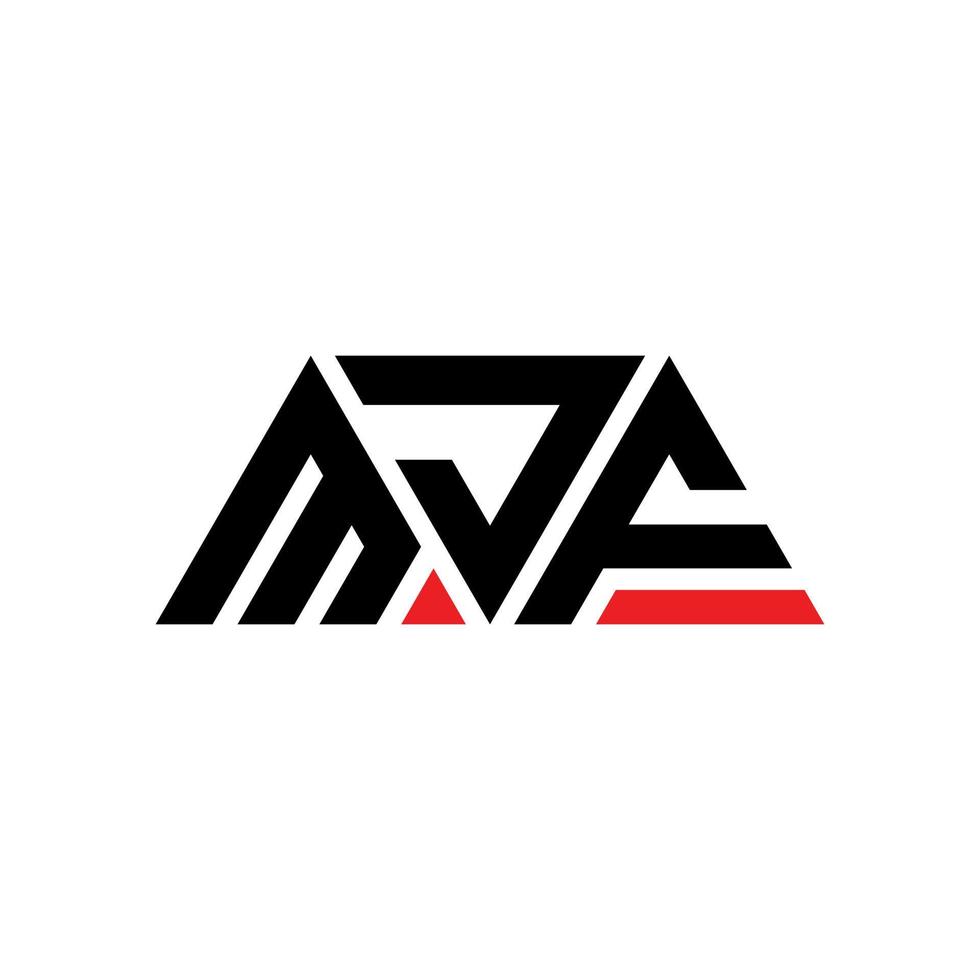 MJF triangle letter logo design with triangle shape. MJF triangle logo design monogram. MJF triangle vector logo template with red color. MJF triangular logo Simple, Elegant, and Luxurious Logo. MJF