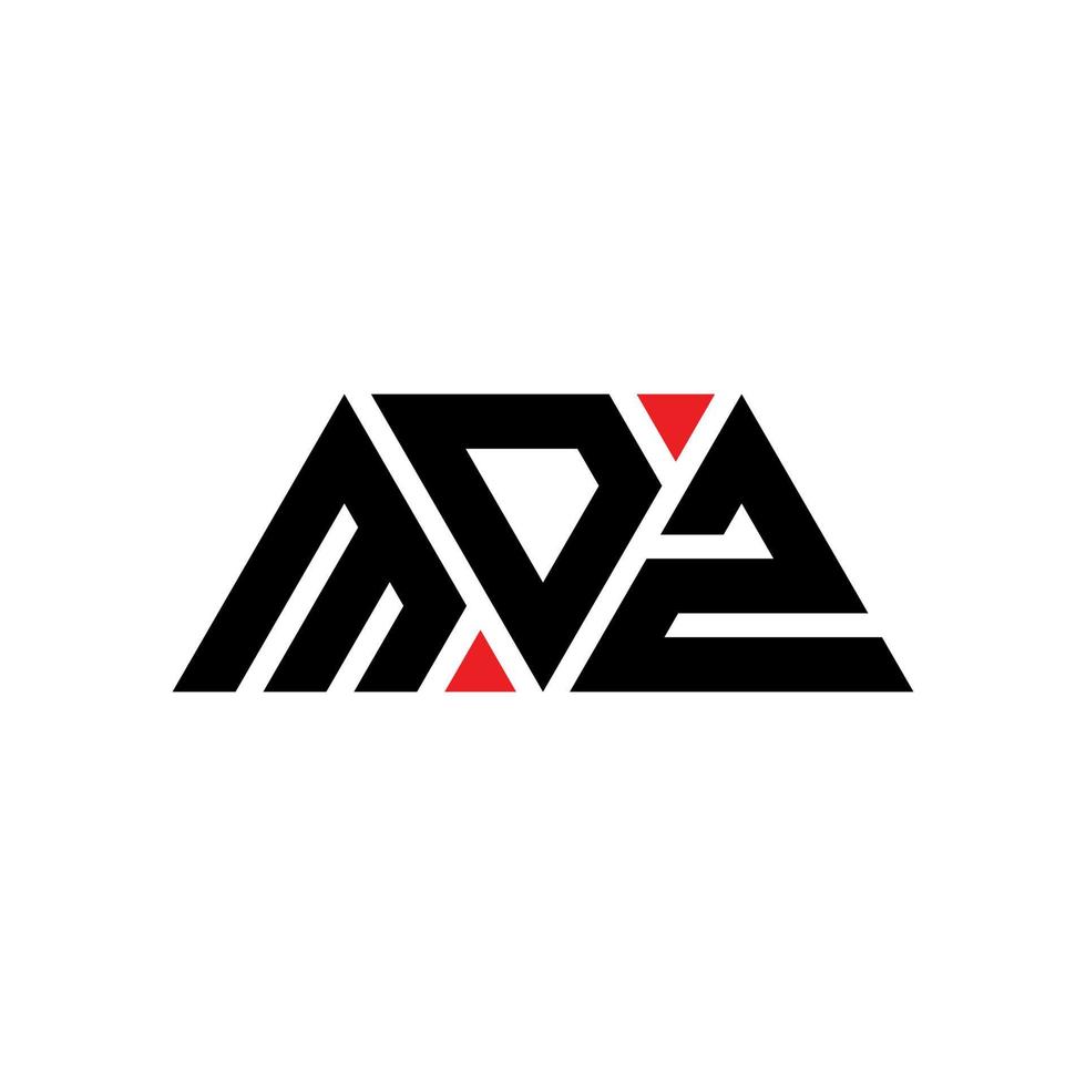 diseño de logotipo de letra triangular mdz con forma de triángulo. monograma de diseño del logotipo del triángulo mdz. plantilla de logotipo de vector de triángulo mdz con color rojo. logotipo triangular mdz logotipo simple, elegante y lujoso. mdz