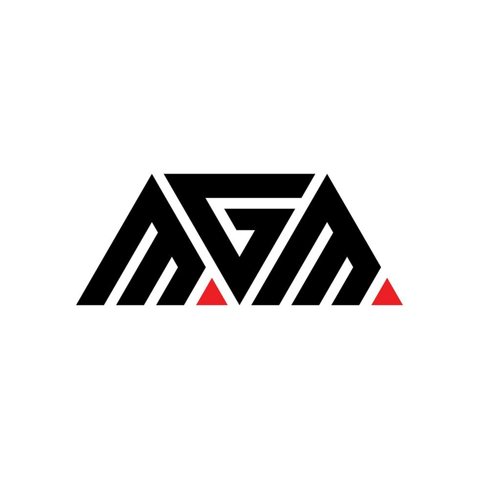 diseño de logotipo de letra triangular mgm con forma de triángulo. monograma de diseño del logotipo del triángulo mgm. plantilla de logotipo de vector de triángulo mgm con color rojo. logotipo triangular mgm logotipo simple, elegante y lujoso. MGM