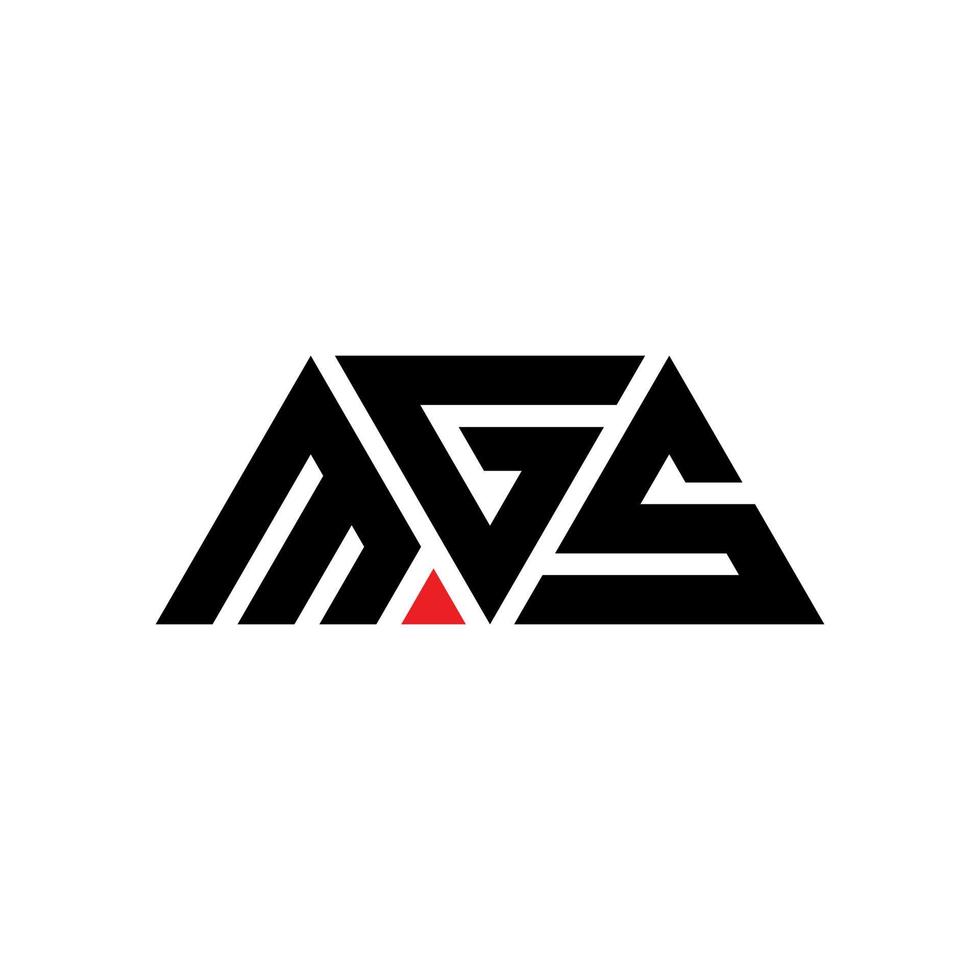 diseño de logotipo de letra triangular mgs con forma de triángulo. monograma de diseño del logotipo del triángulo mgs. plantilla de logotipo de vector de triángulo mgs con color rojo. logotipo triangular mgs logotipo simple, elegante y lujoso. mg