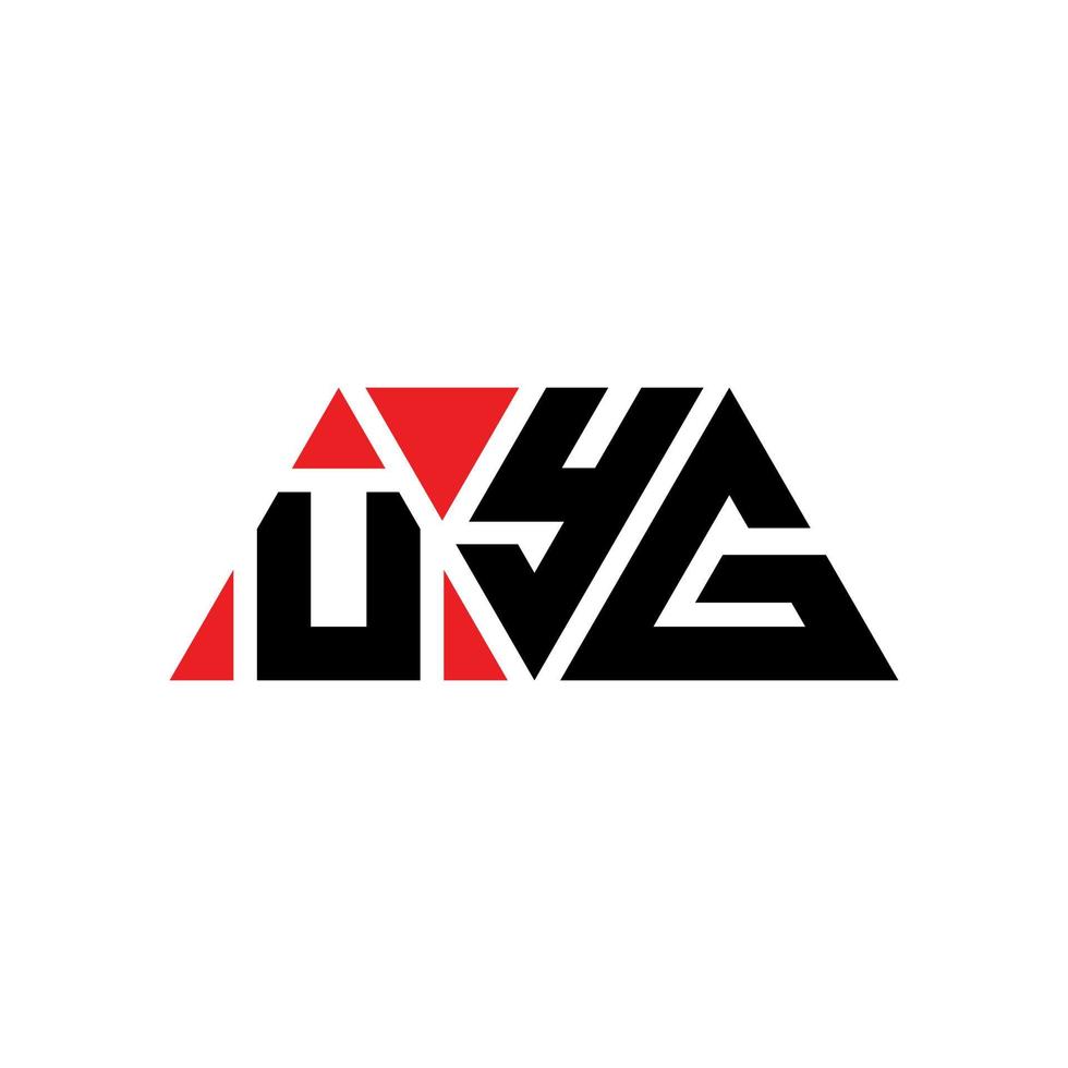 uyg diseño de logotipo de letra triangular con forma de triángulo. monograma de diseño del logotipo del triángulo uyg. plantilla de logotipo de vector de triángulo uyg con color rojo. logotipo triangular uyg logotipo simple, elegante y lujoso. uyg