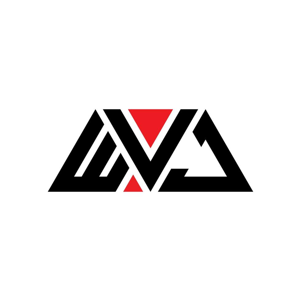 diseño de logotipo de letra triangular wvj con forma de triángulo. monograma de diseño del logotipo del triángulo wvj. plantilla de logotipo de vector de triángulo wvj con color rojo. logo triangular wvj logo simple, elegante y lujoso. wvj