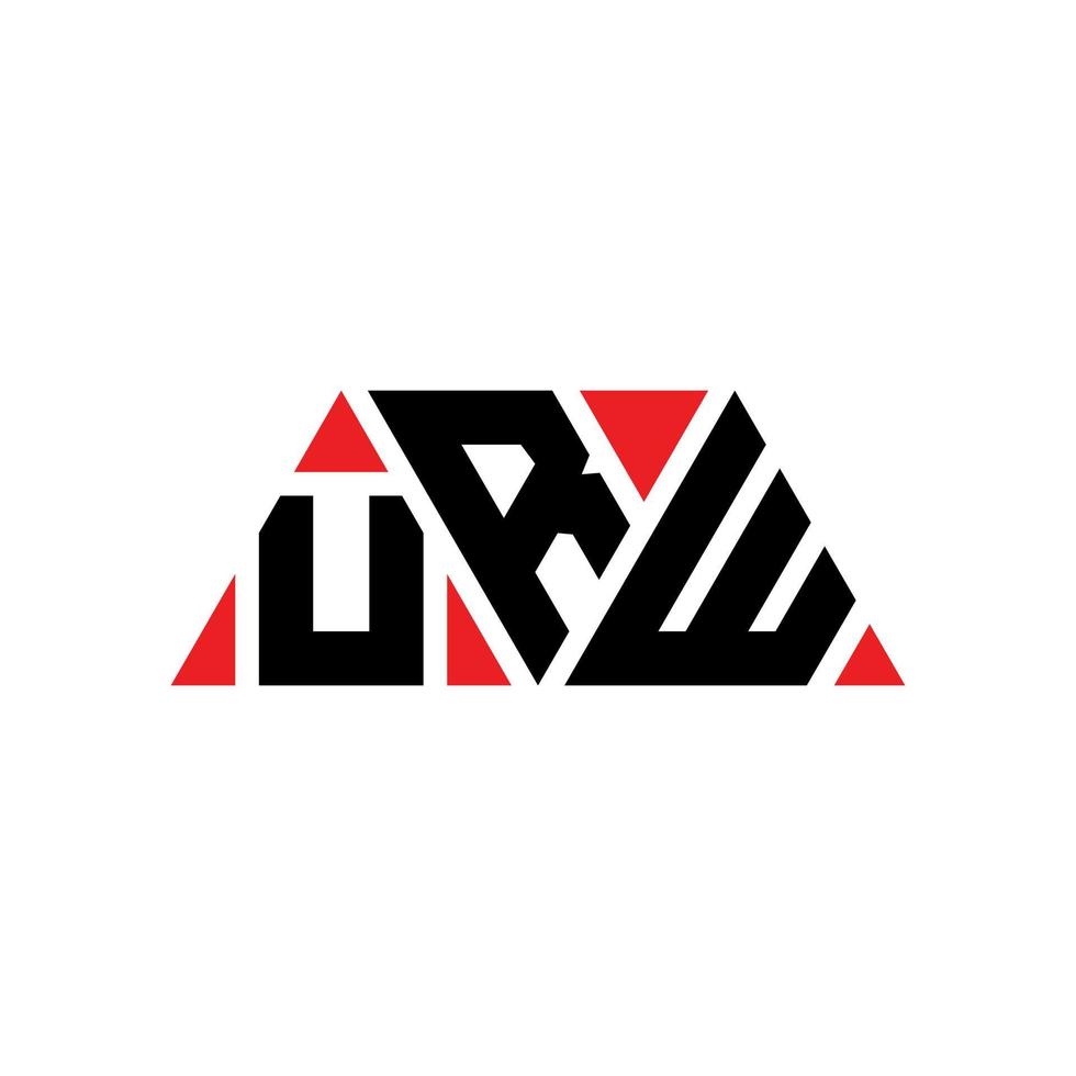 URW triangle letter logo design with triangle shape. URW triangle logo design monogram. URW triangle vector logo template with red color. URW triangular logo Simple, Elegant, and Luxurious Logo. URW