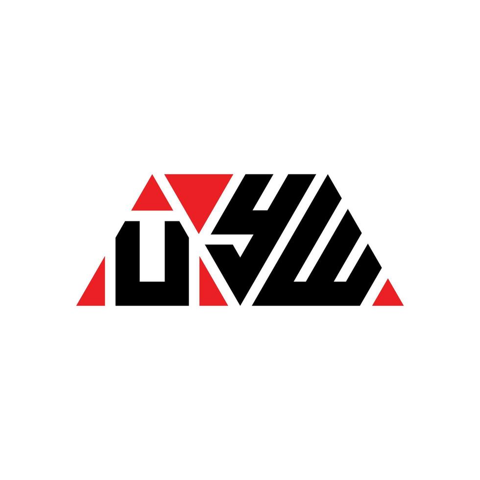 UYW triangle letter logo design with triangle shape. UYW triangle logo design monogram. UYW triangle vector logo template with red color. UYW triangular logo Simple, Elegant, and Luxurious Logo. UYW