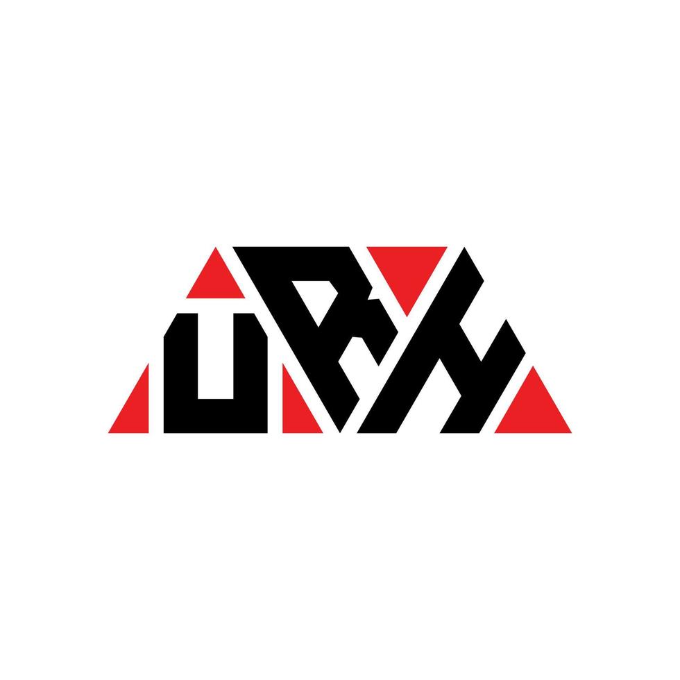 URH triangle letter logo design with triangle shape. URH triangle logo design monogram. URH triangle vector logo template with red color. URH triangular logo Simple, Elegant, and Luxurious Logo. URH
