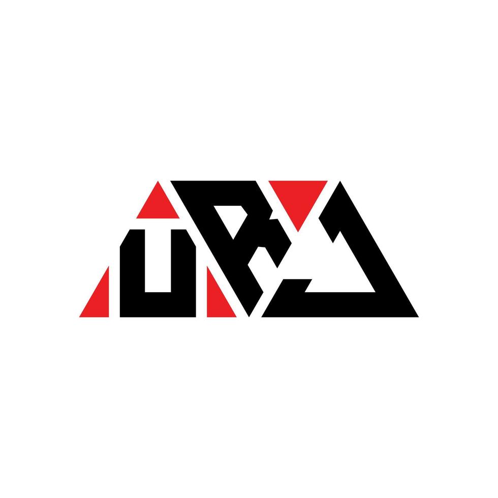 diseño de logotipo de letra triangular urj con forma de triángulo. monograma de diseño del logotipo del triángulo urj. plantilla de logotipo de vector de triángulo urj con color rojo. logotipo triangular urj logotipo simple, elegante y lujoso. Urj