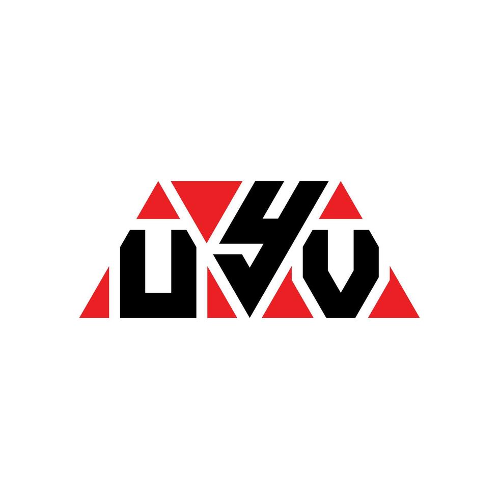 diseño de logotipo de letra triangular uyv con forma de triángulo. monograma de diseño del logotipo del triángulo uyv. plantilla de logotipo de vector de triángulo uyv con color rojo. logotipo triangular uyv logotipo simple, elegante y lujoso. uyv