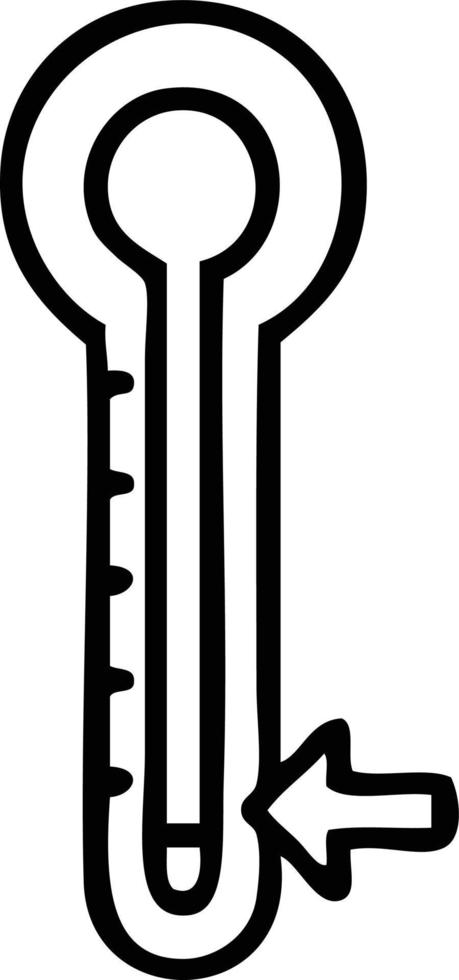 line drawing cartoon cold thermometer vector