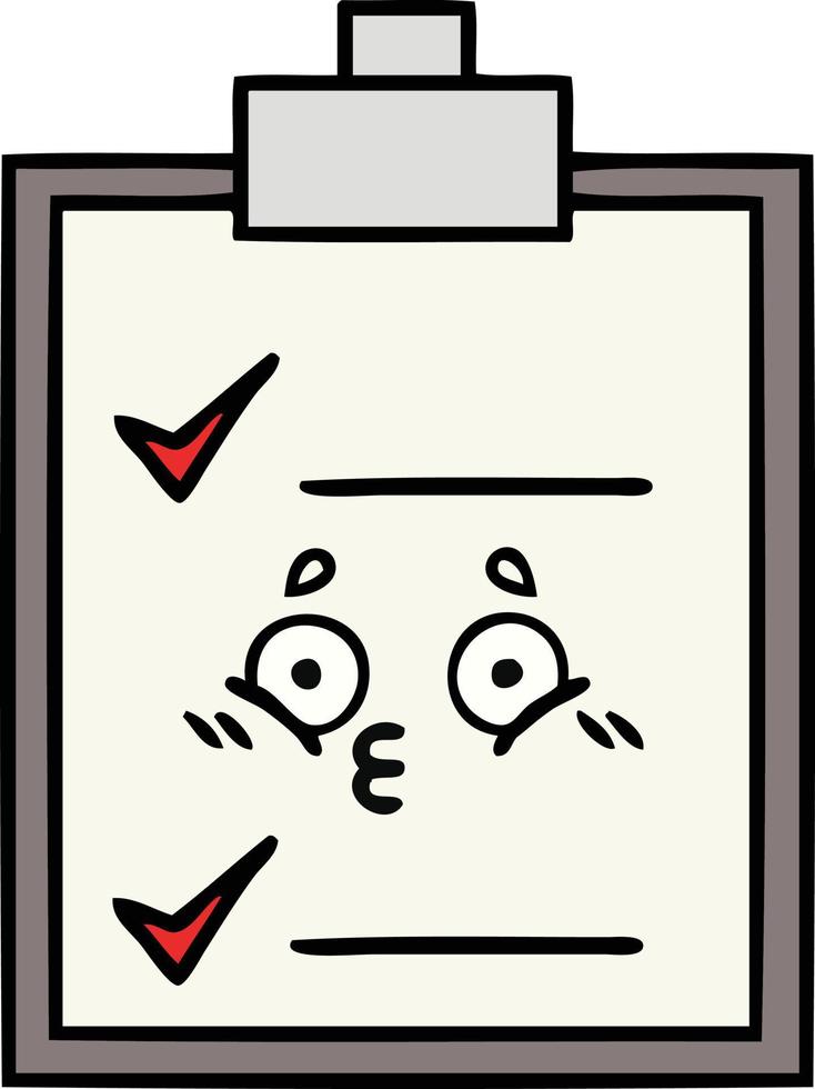 cute cartoon check list vector