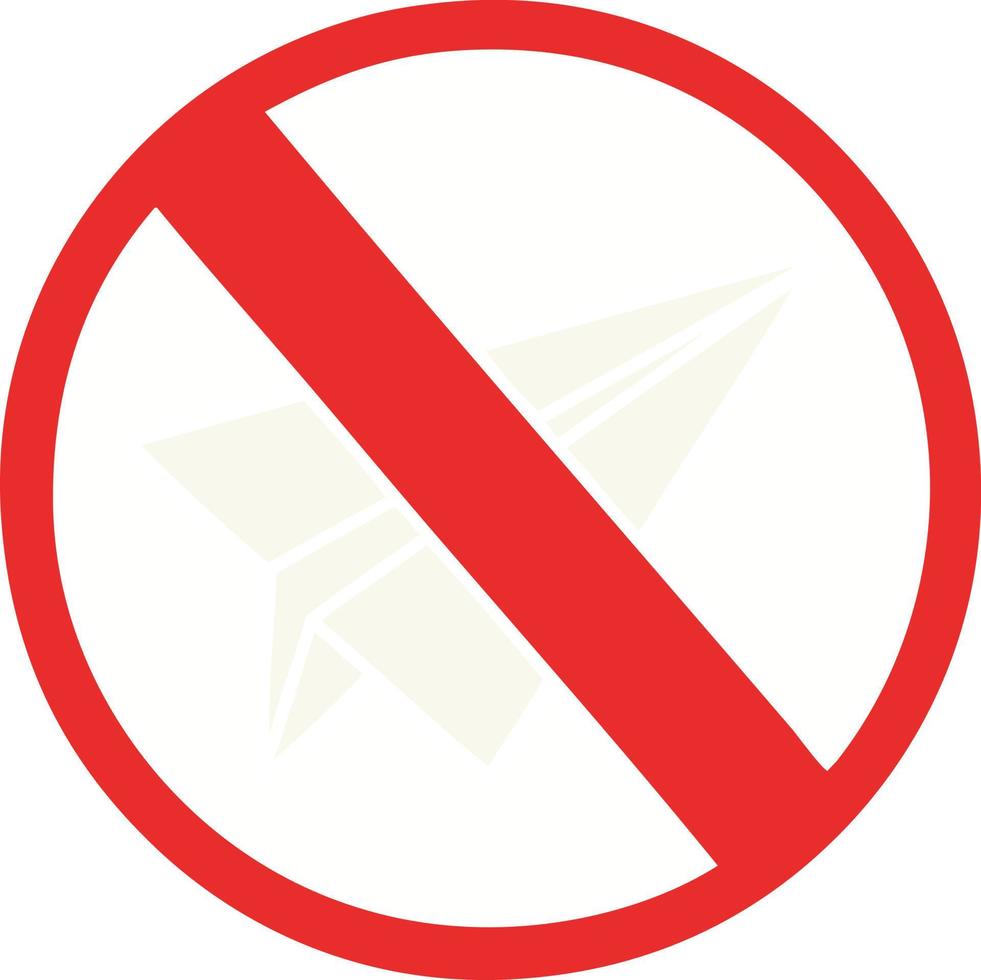 flat color retro cartoon no paper aeroplanes allowed vector