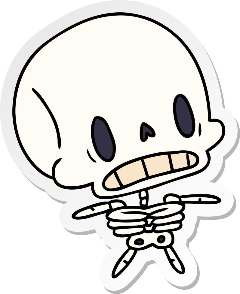 sticker cartoon kawaii cute dead skeleton vector