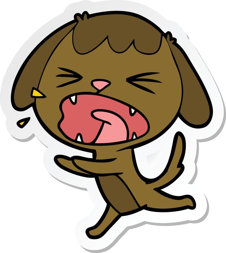 sticker of a cute cartoon dog vector