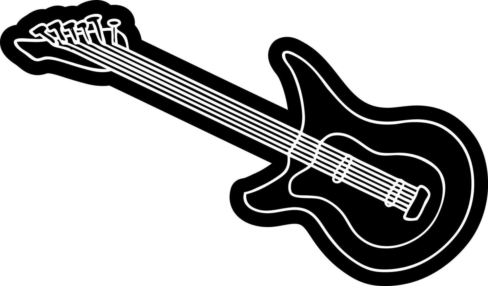 cartoon icon drawing of a guitar vector