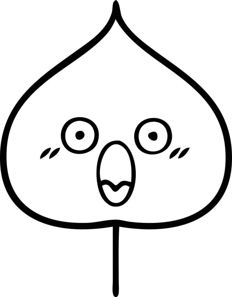 line drawing cartoon expressional leaf vector