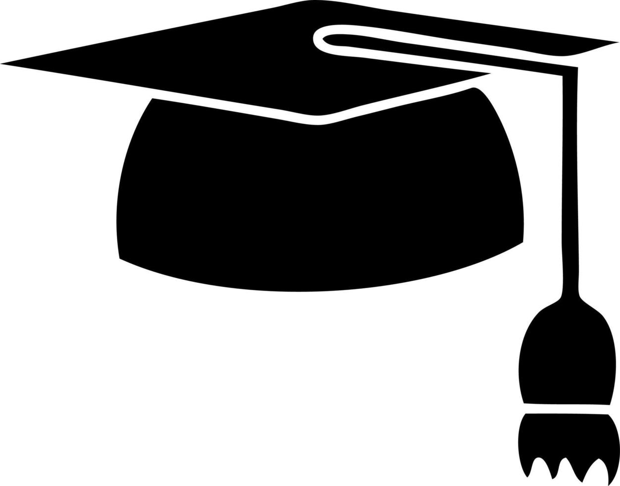 sombrero de graduación de símbolo plano vector