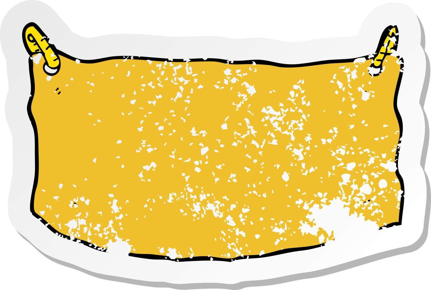 retro distressed sticker of a cartoon cloth banner vector