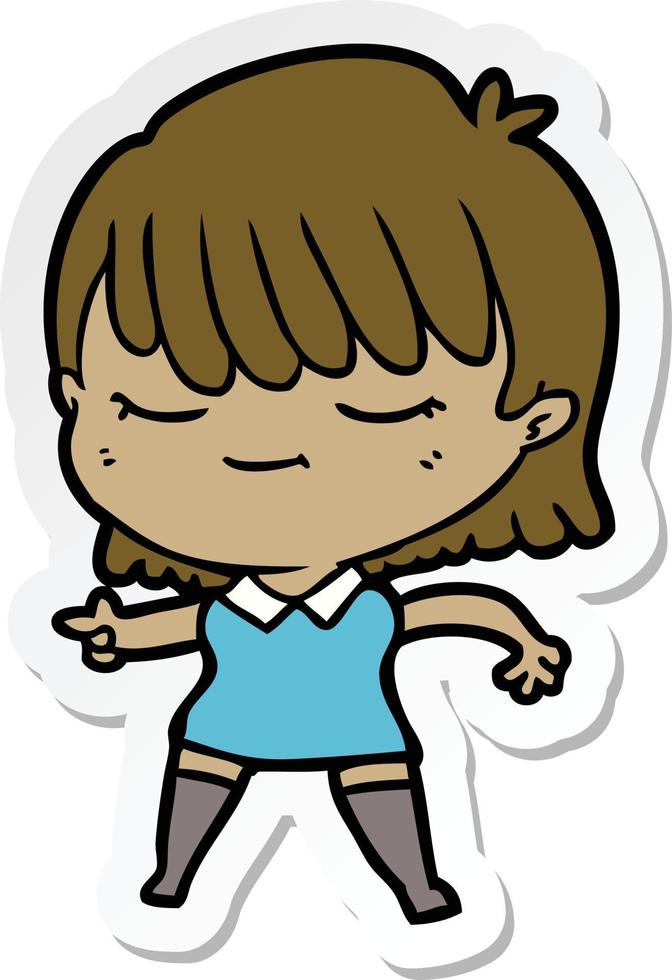 sticker of a cartoon woman vector