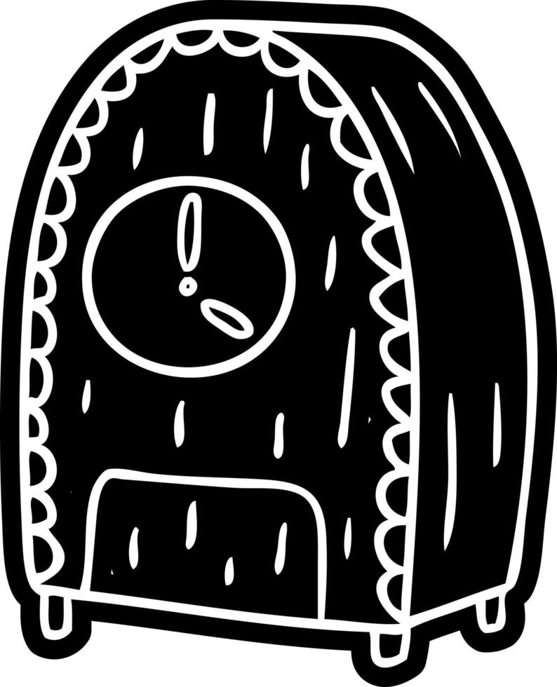 cartoon icon drawing of an old fashioned clock vector