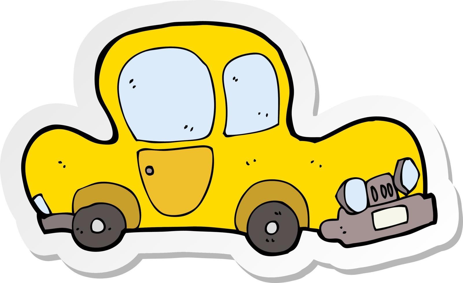 sticker of a cartoon car vector