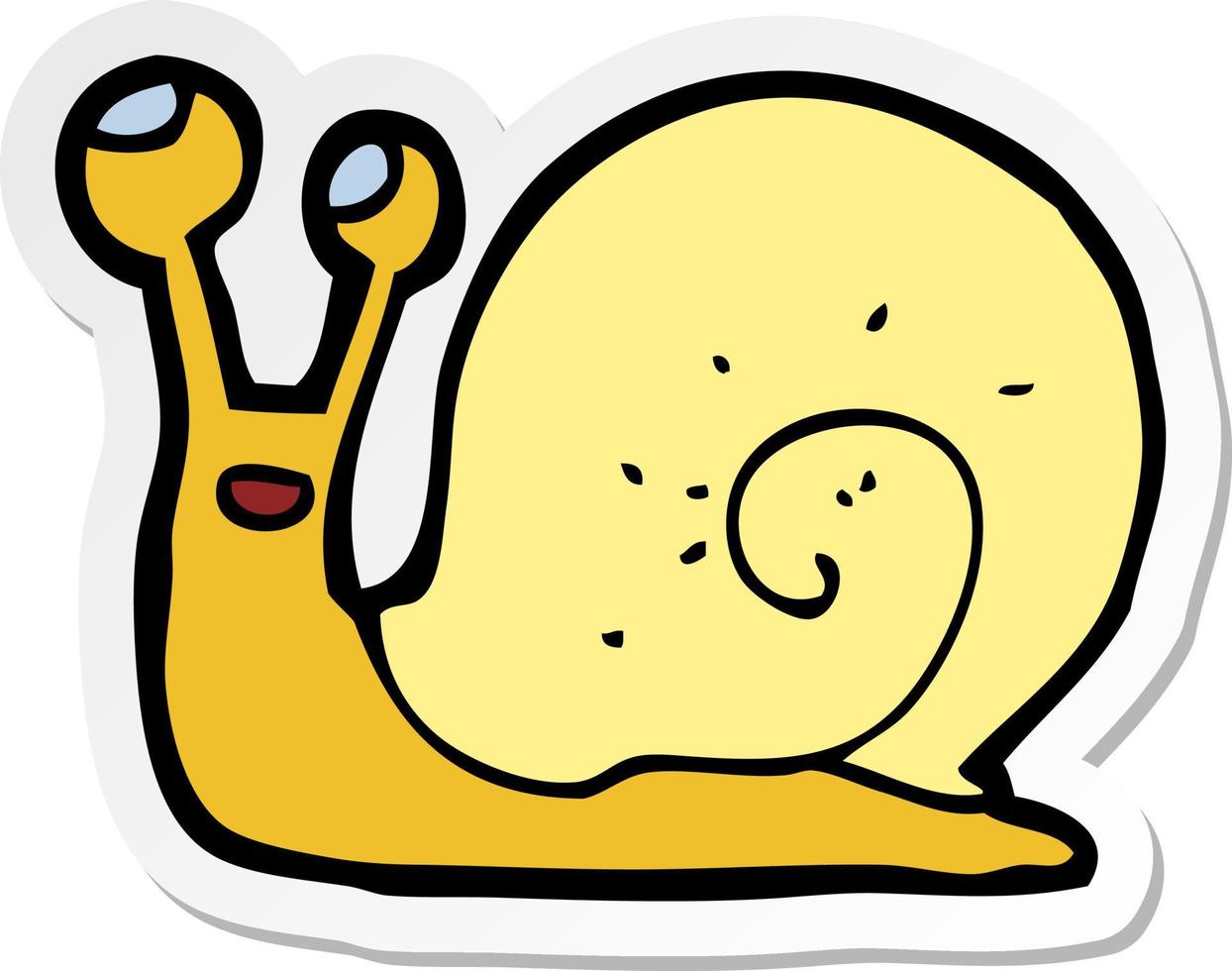 sticker of a cartoon snail vector