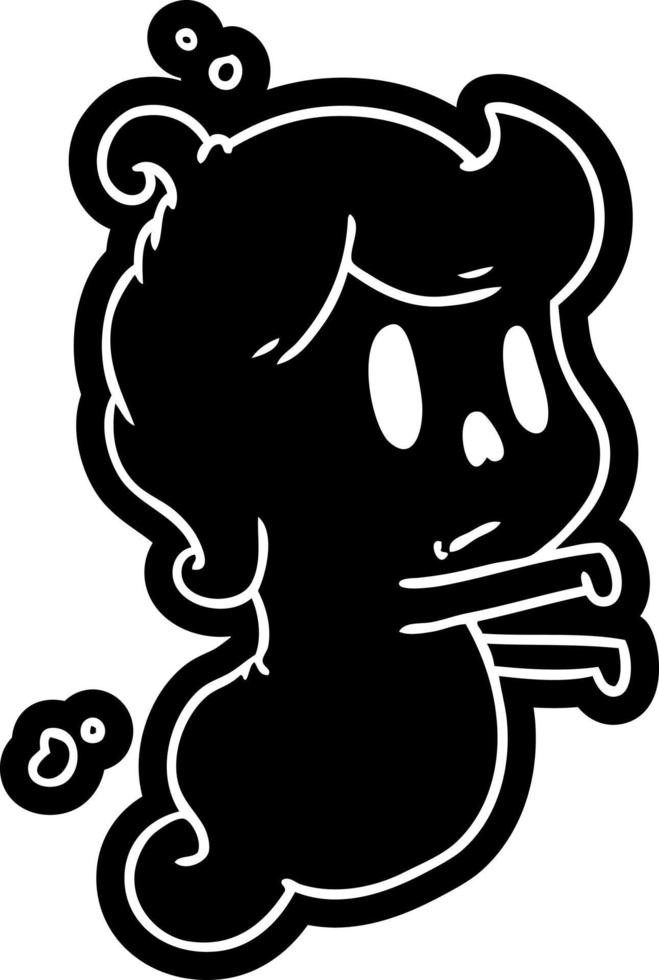 cartoon icon of a kawaii cute ghost vector