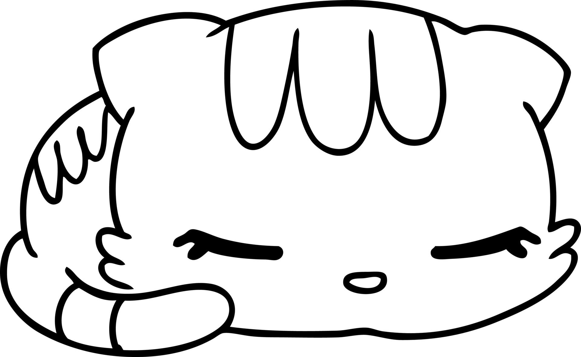 line drawing kawaii cute sleeping kitten 10239622 Vector Art at Vecteezy