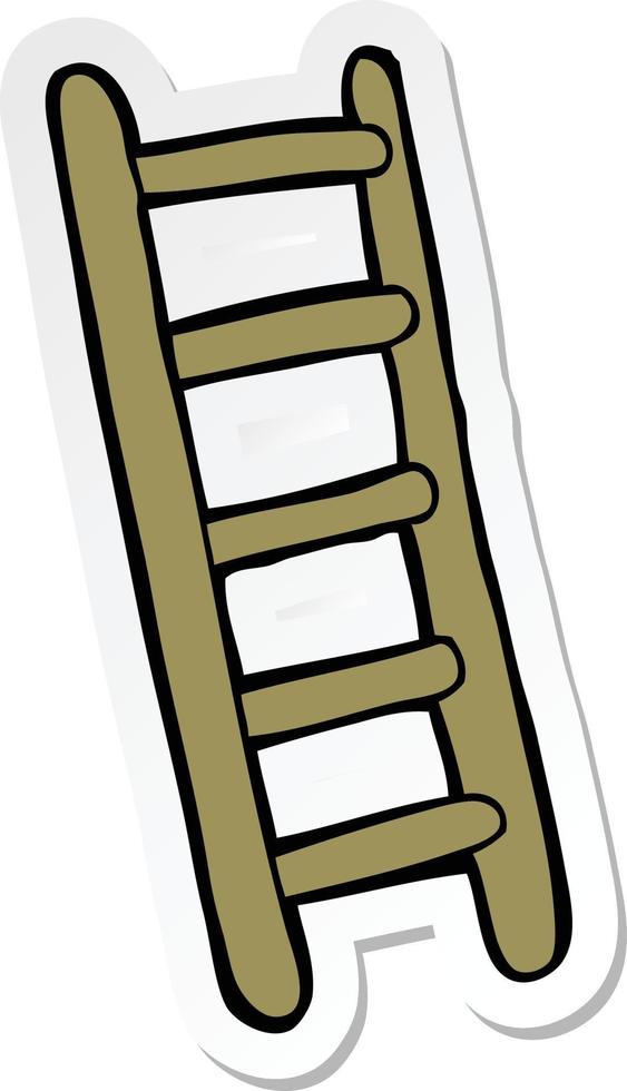 sticker of a cartoon ladder vector